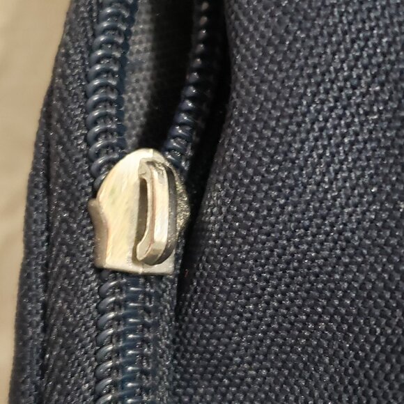 Vintage Skyway Travel Duffel Bag Large Blue Canvas & Leather Weekender - Picture 13 of 13